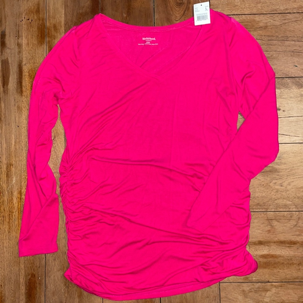 🆕LONG SLEEVE SIDE RUCHED MATERNITY T SHIRT